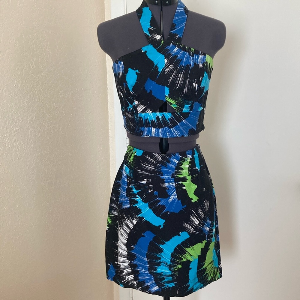Amber Glo designs 2 pc printed cotton skirt set. Sz S. NWT